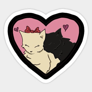 couple of cats Sticker